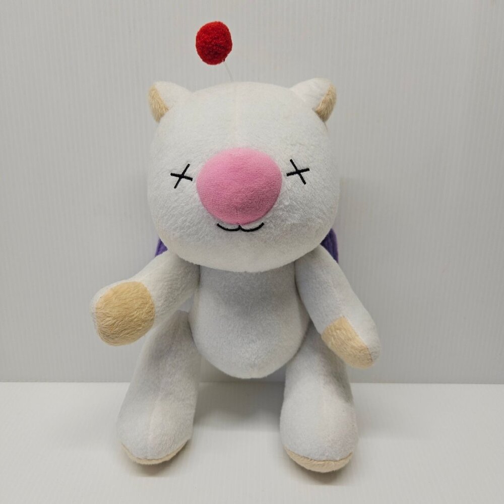 Square Enix Final Fantasy Moogle Plush Toy 10" With Red Pom and Purple Wings
